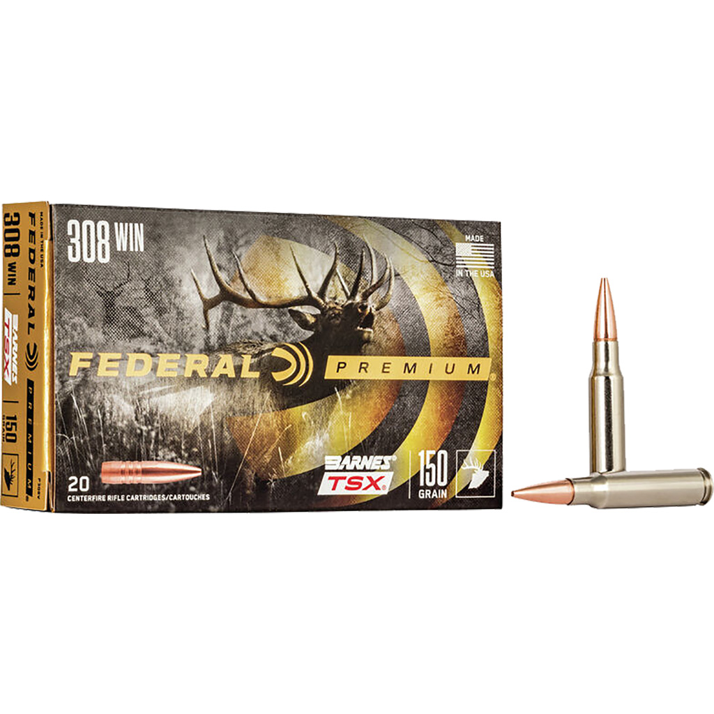 Federal Premium .308 Win 150gr Barnes TSX Rifle Ammo (20rd)
