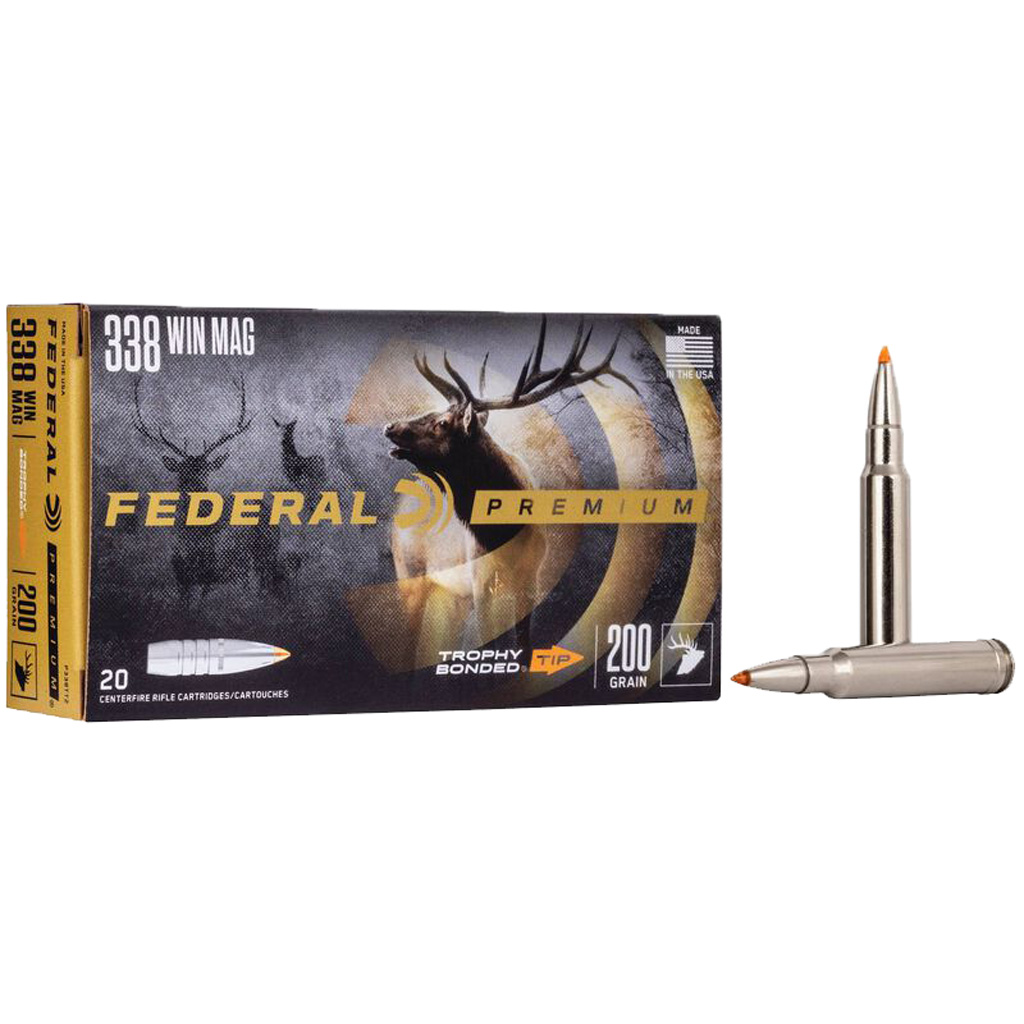 Federal Vital-Shok Trophy Bonded Tip .338 Win. Mag. 200 gr Rifle Ammunition (20 rd.)