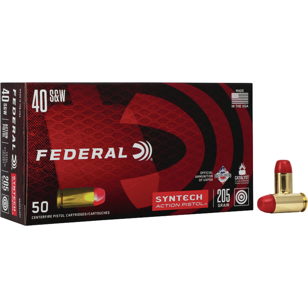 Federal American Eagle Syntech Action Pistol .40 S&W 205gr Total Synthetic Jacket (TSJ) Ammo