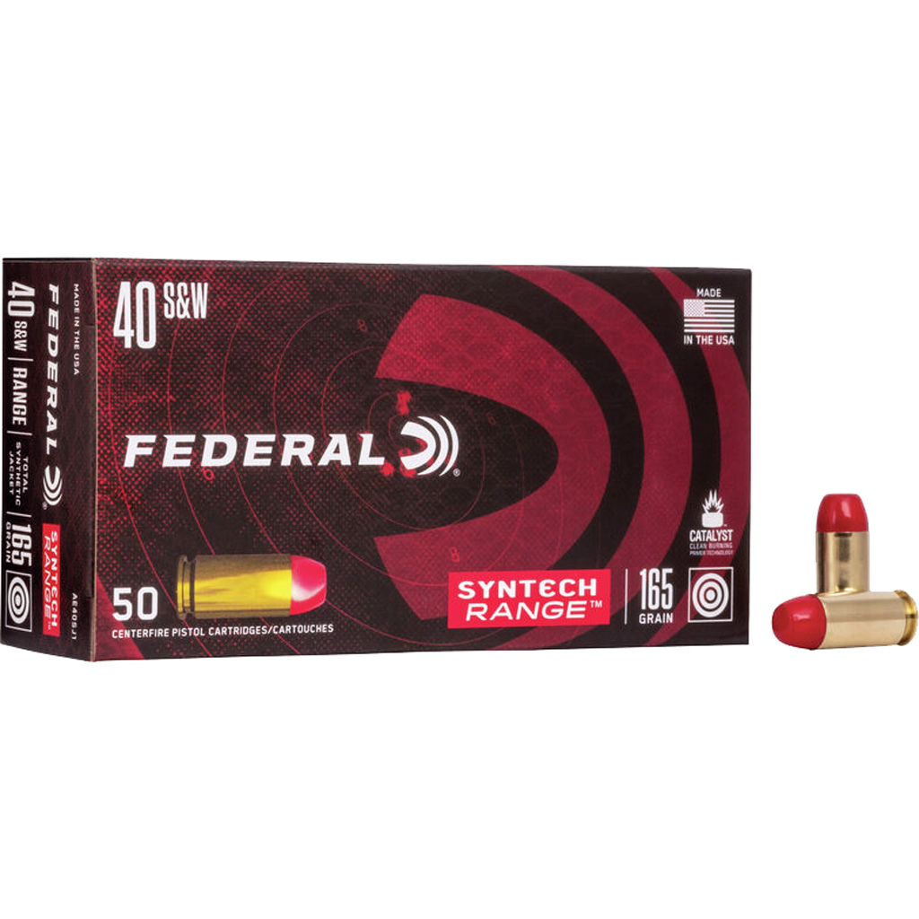 Federal American Eagle Syntech Range .40 S&W 165gr TSJ (Total Synthetic Jacket) 50 Rounds