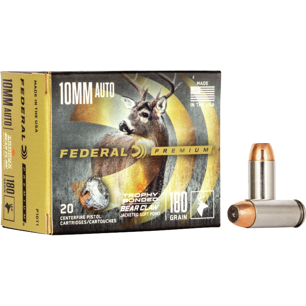 Federal Premium Trophy Bonded Bear Claw 10mm Auto 180gr JSP (20 Rounds)