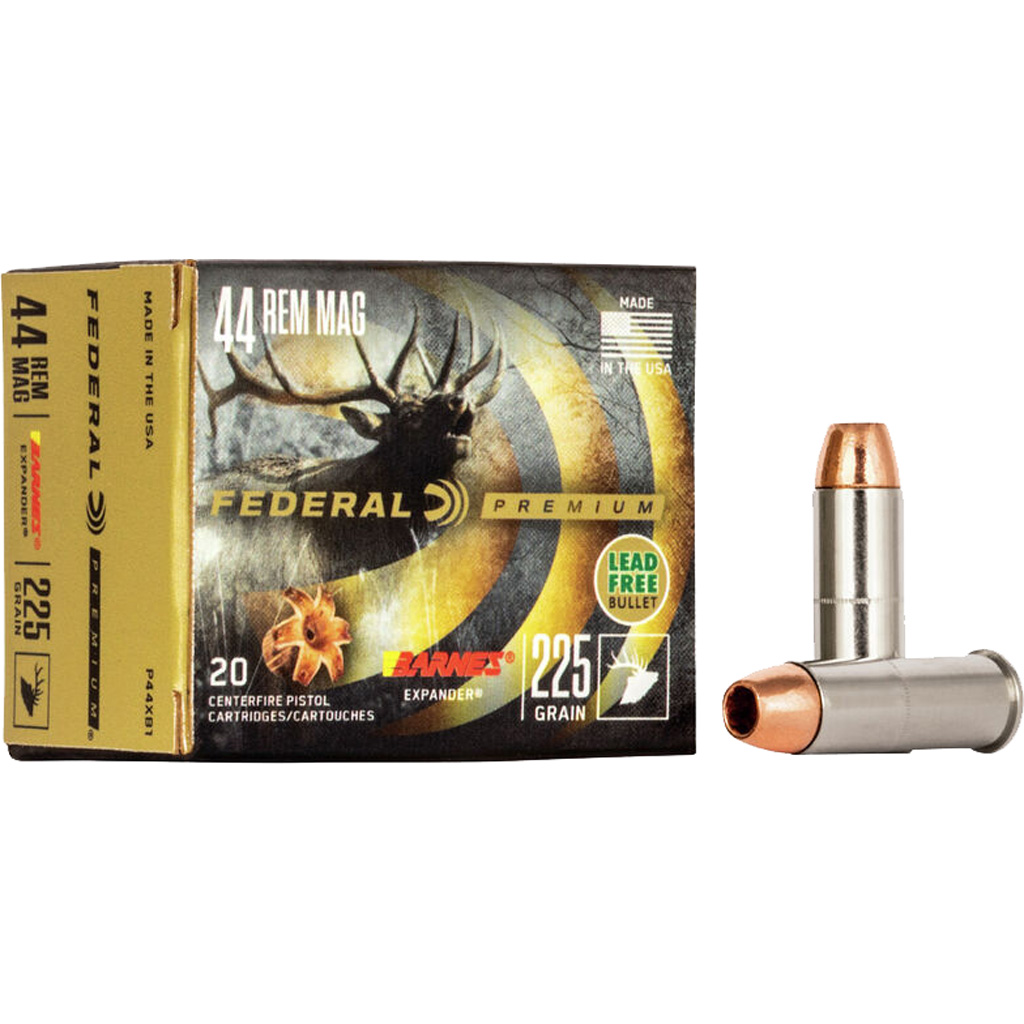 Federal Premium 44 Remington Magnum 225 gr Barnes Expander Handgun Ammunition (20 rounds)