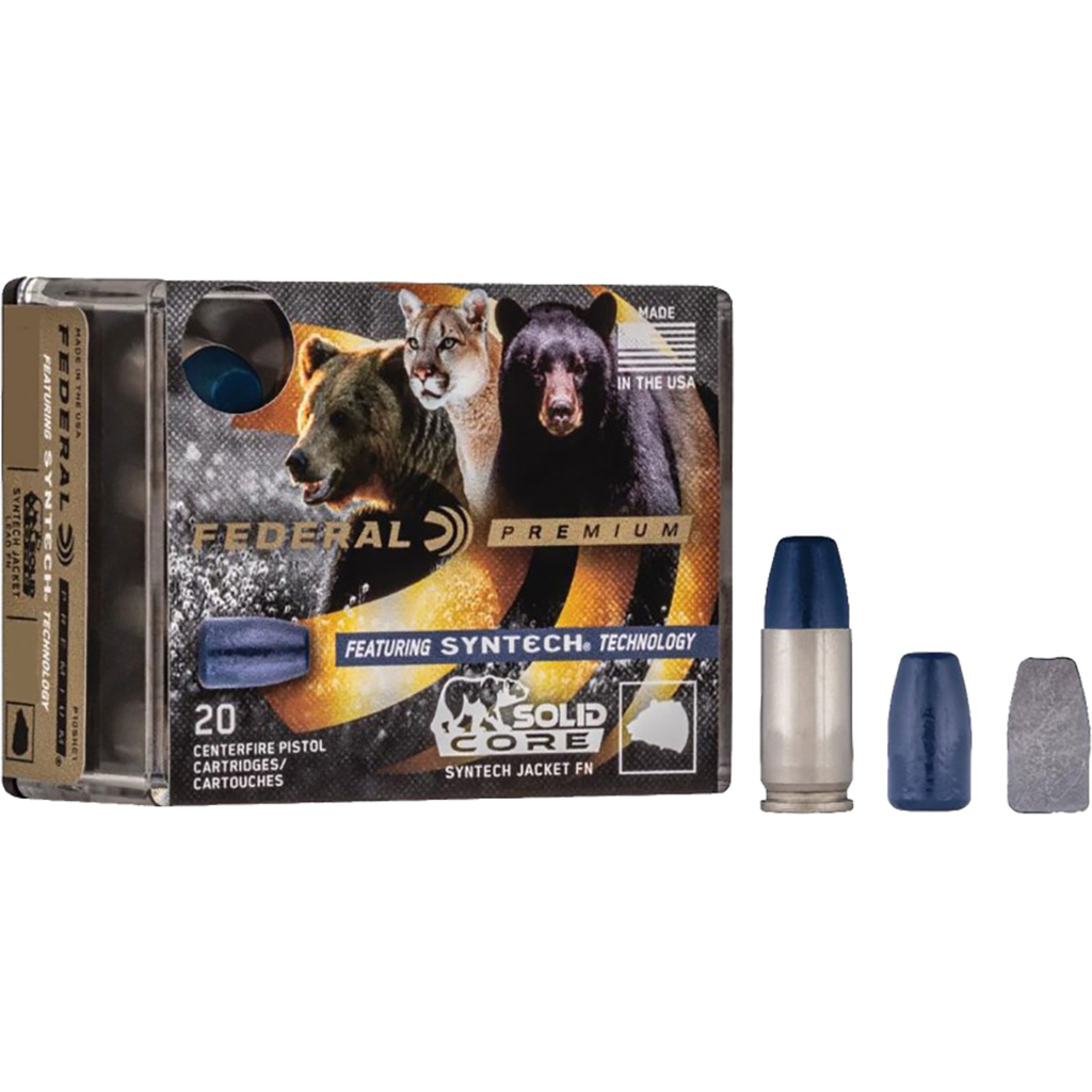 Federal P45SHC1 Premium Solid Core .45 ACP 240 Grain Flat Nose Handgun Ammunition (20 Rounds)