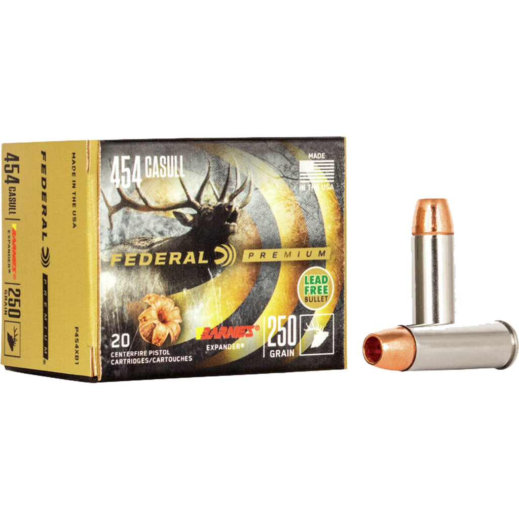 Federal Premium Vital-Shok P454XB1 .454 Casull 250 Grain Barnes Expander (20 Rounds)