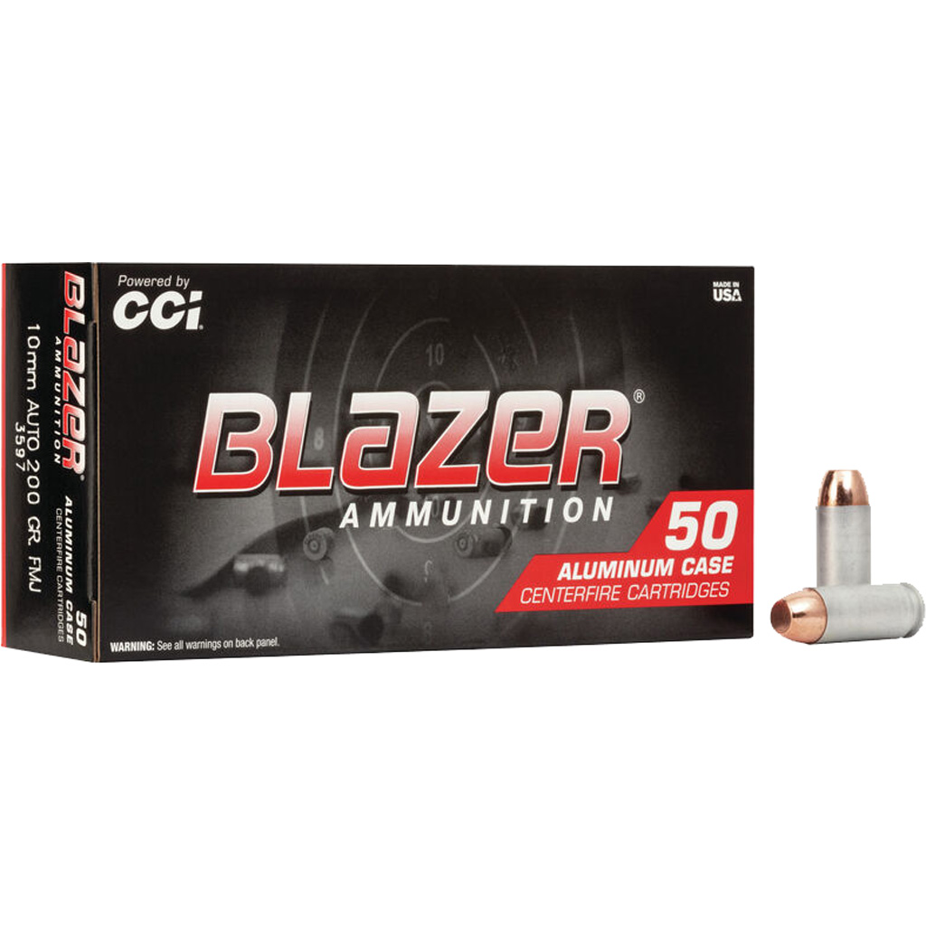 CCI Blazer Aluminum 10mm Auto 200 Grain FMJ (50 Rounds per Box)