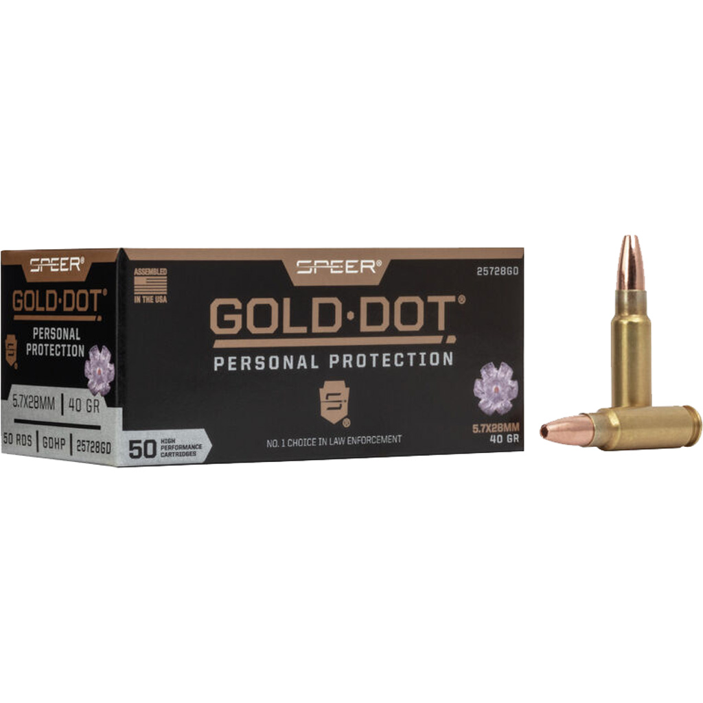 Speer Gold Dot 5.7x28mm 40gr GDHP Hollow Point Ammunition (50 Rounds)