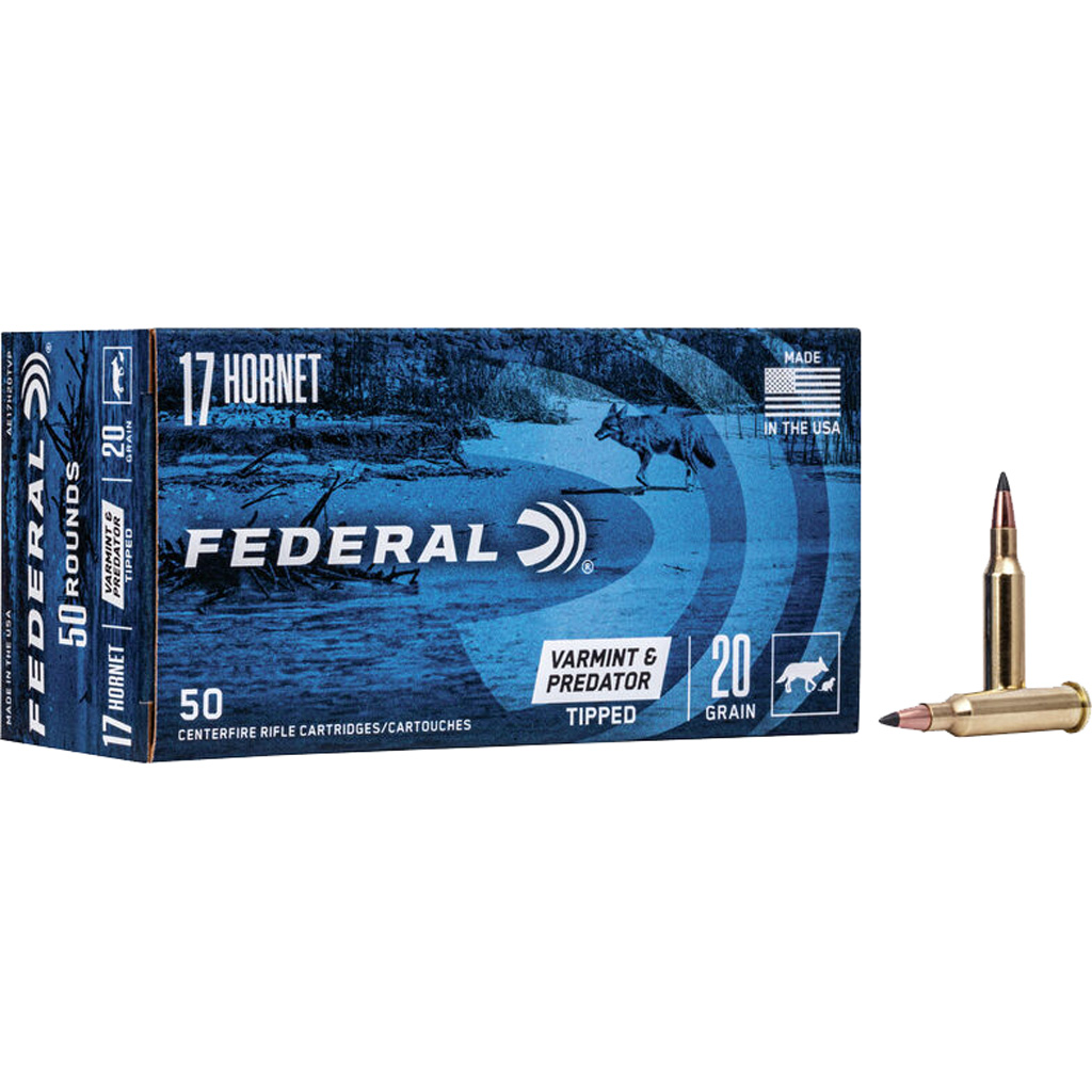 Federal American Eagle Varmint & Predator .17 Hornet 20gr Tipped Varmint Ammo