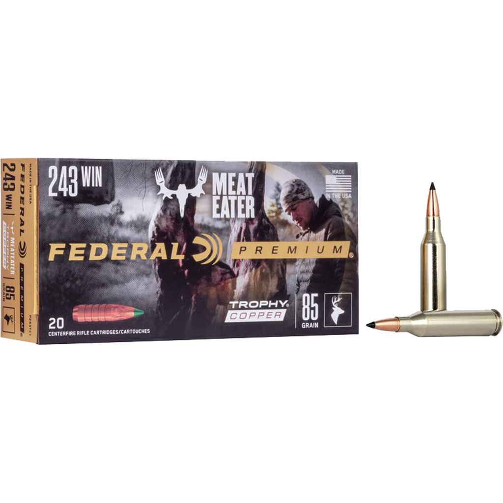 Federal Trophy Copper .243 Winchester 85 Grain Rifle Ammunition (20 Rounds)