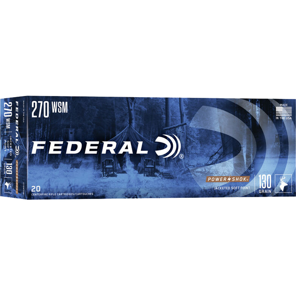Federal Power-Shok .270 WSM 130 Grain Soft Point (20 Rounds)