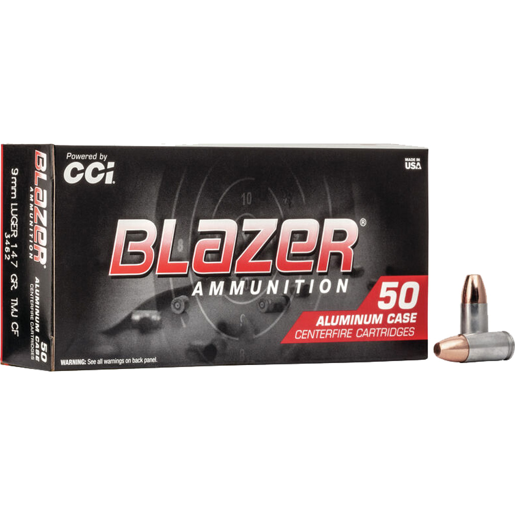 CCI Blazer Clean-Fire 9mm Luger 147gr TMJ 50rd Ammo