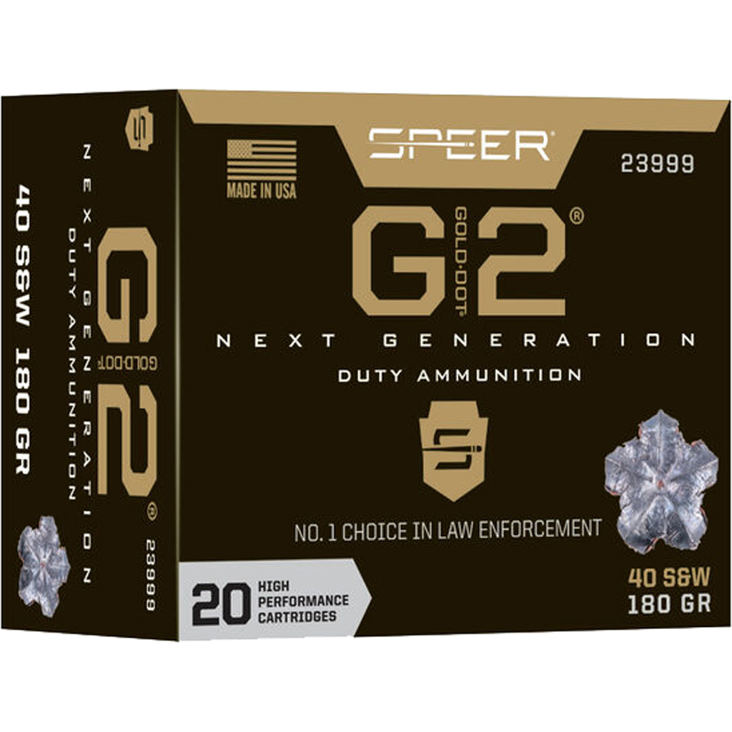 Speer Gold Dot G2 40 S&W 180gr JHP 20-Round Box