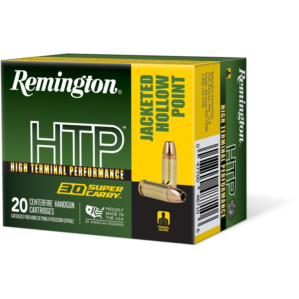 Remington HTP Ammo 30 Super Carry 100gr JHP
