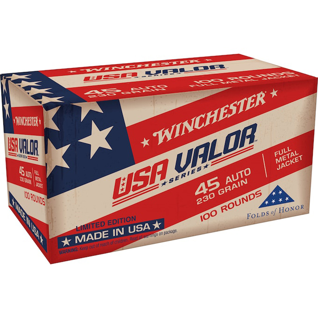 Winchester USA Valor .45 ACP 230 Grain FMJ (100 Rounds)
