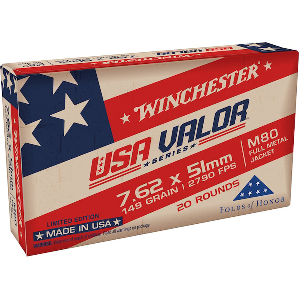 Winchester USA Valor 7.62x51mm 149 gr FMJ (20 rd)