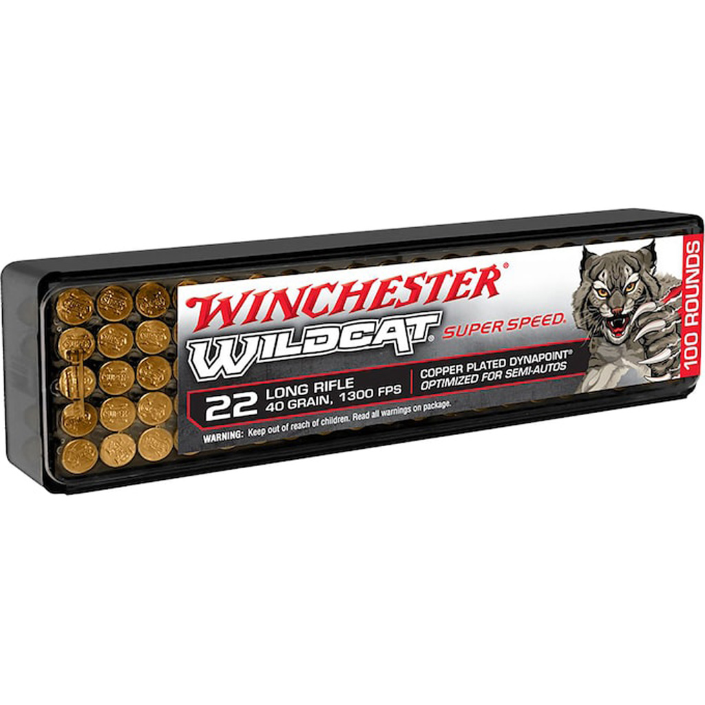 Winchester Wildcat .22 LR 40 Grain Plated Lead Round Nose (100 rd)
