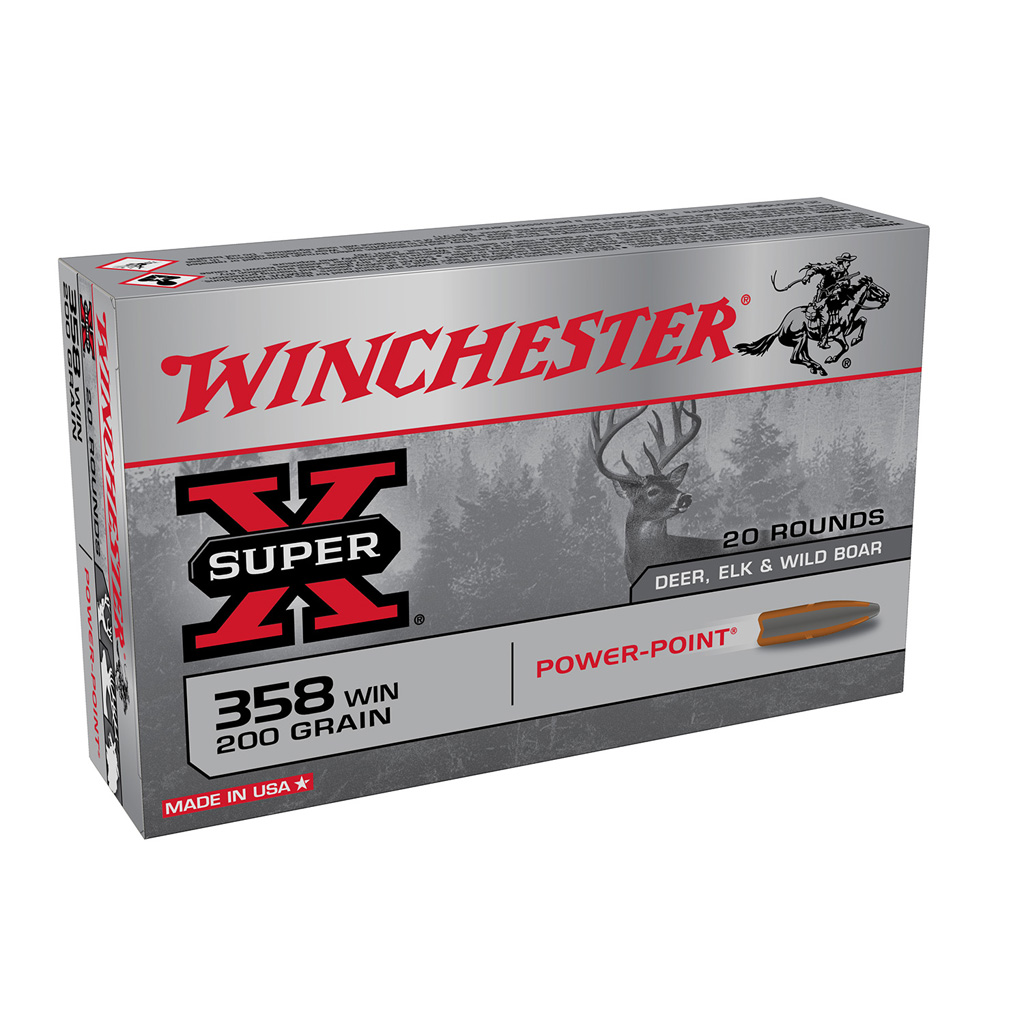 Winchester Super-X Power-Point .358 Winchester 200 Grain JSP Rifle Ammunition