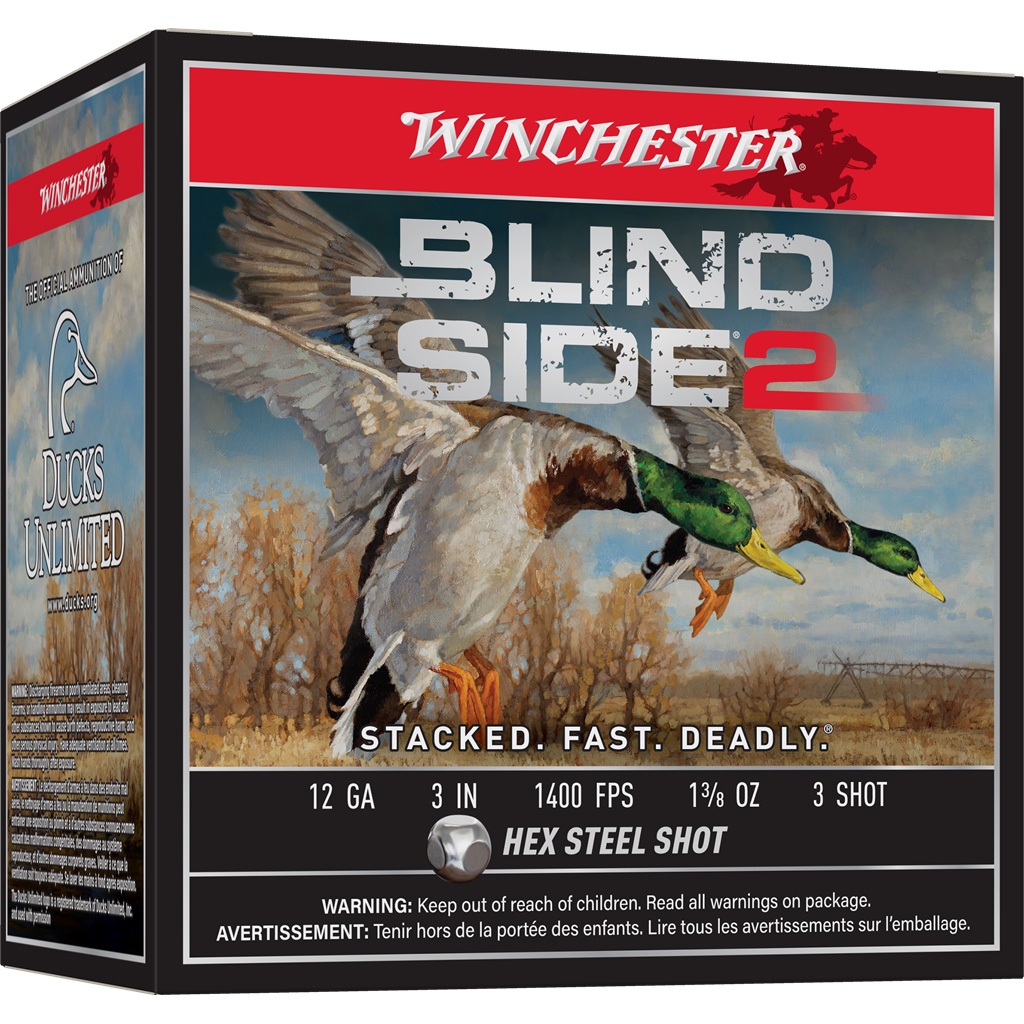 Winchester Blind Side 2 12 Gauge 3" 1 3/8 oz #3 Shot 25-Round Shotshell