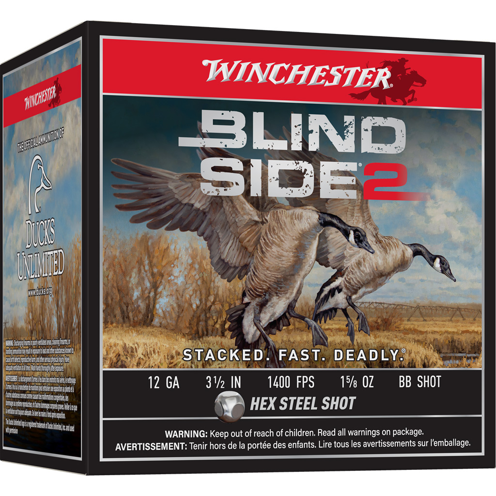 Winchester Blind Side 2 12 Gauge 3.5" HV Hex Steel BB Shot (25 rd)