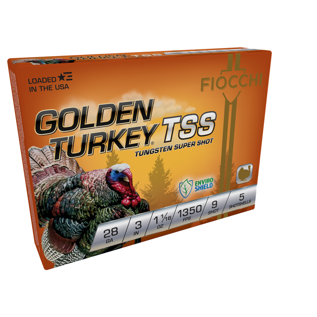 Fiocchi Golden Turkey TSS 28 Gauge 3" 1-1/16 oz #9 Tungsten Shot Shotgun Ammo (5 Rounds)