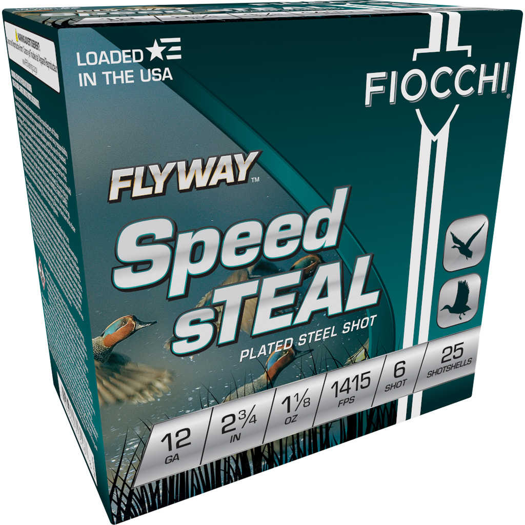 Fiocchi Flyway Speed sTeal 12 Gauge 2-3/4" #6 Steel Shot 1-1/8 oz 25rd