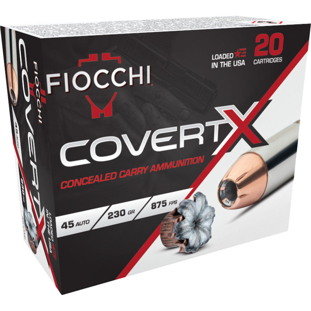 Fiocchi CovertX .45 Auto 230gr Jacketed Hollow Point (JHP) Handgun Ammunition