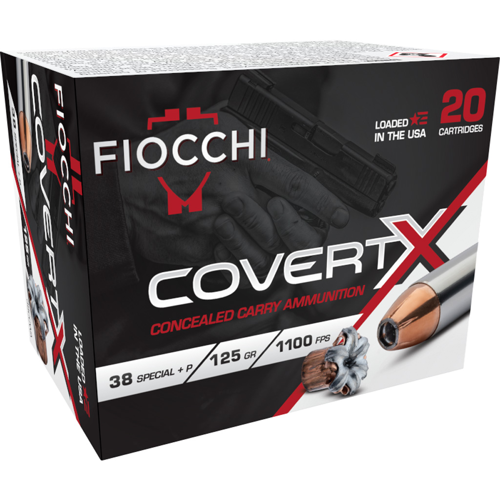 Fiocchi CovertX 38 Special +P 125gr JHP Concealed Carry Ammunition