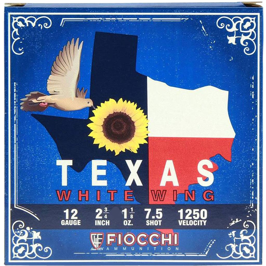 Fiocchi Texas White Wing 12 Gauge 2-3/4" 1-1/8oz #7.5 Lead Shotshell