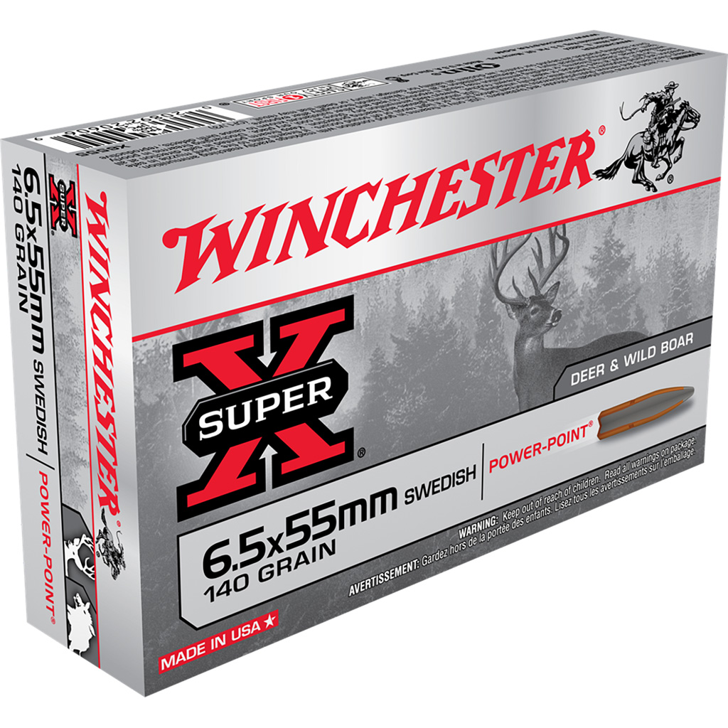 Winchester Super-X Power-Point 6.5x55 Swedish 140 gr. Rifle Ammo (20 rd.)