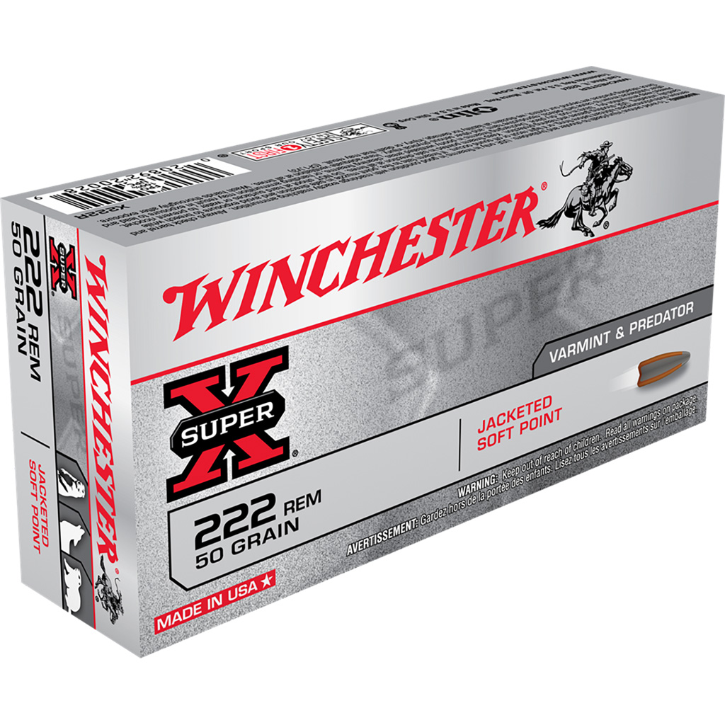 Winchester Super-X .222 Remington 50 gr Pointed Soft Point Rifle Ammunition (20 rounds)