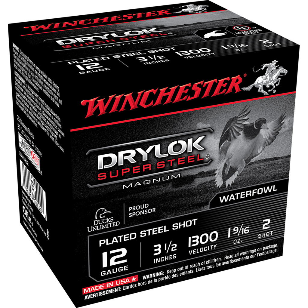 Winchester Drylok Super Steel 12 Gauge 3-1/2" #2 Shot 25 Rounds