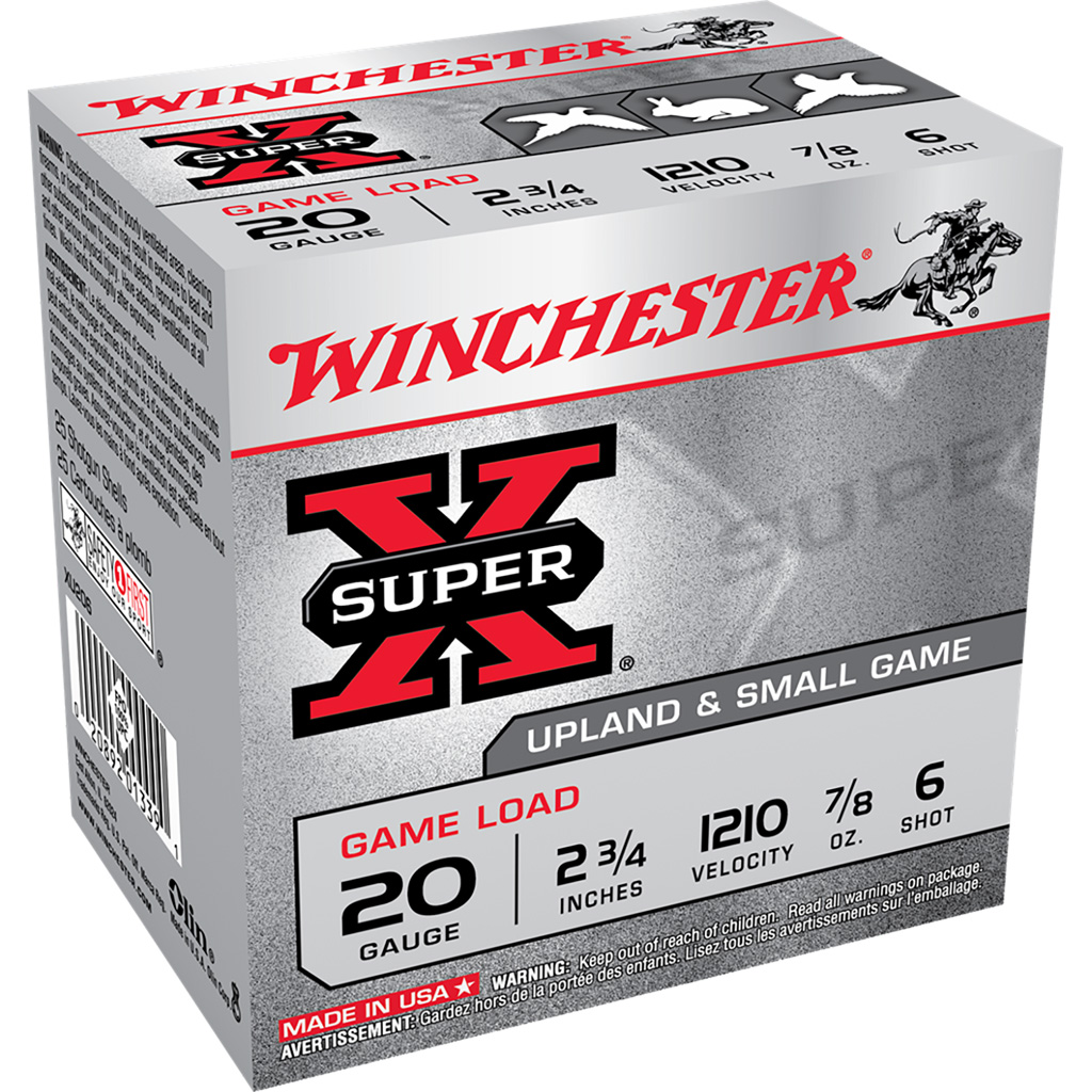 Winchester Super-X Game Load 20 Gauge 2.75 in. 7/8 oz #6 Shot 25-Round Shotshell