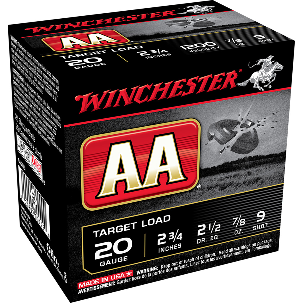 Winchester AA Target Shotshells - 20 Gauge 2-3/4" #9 (25rd)
