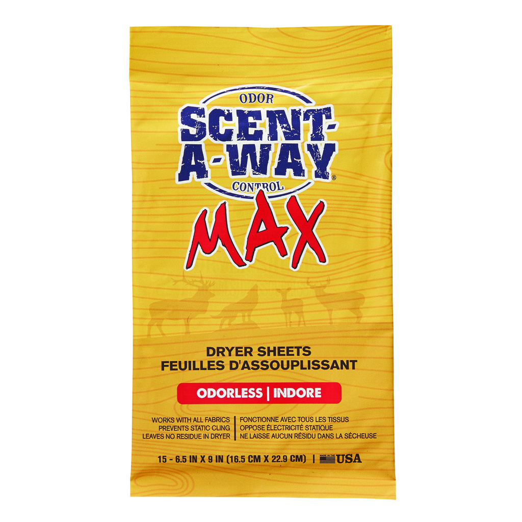 Hunters Specialties Scent-A-Way Max Odorless Dryer Sheets (15 Pack)