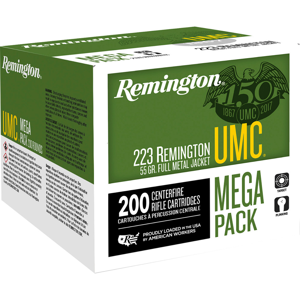 Remington UMC .223 Remington 55 gr FMJ Centerfire Rifle Ammunition (200 rd)