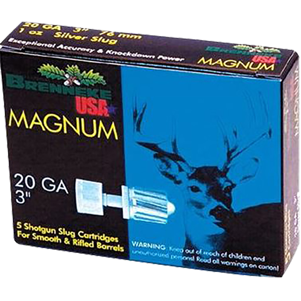 Brenneke Magnum Slugs 20 Gauge 3" 1 oz (5 Rounds)