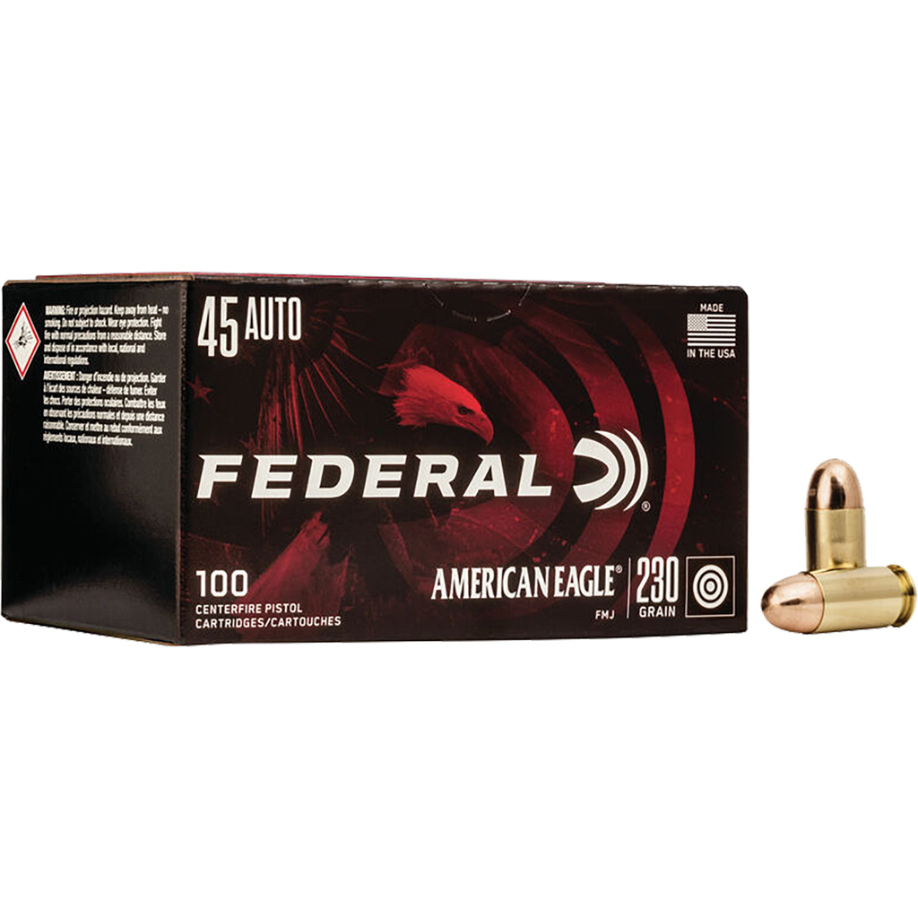 Federal American Eagle .45 ACP FMJ 230 Grain Ammo 100 Rounds