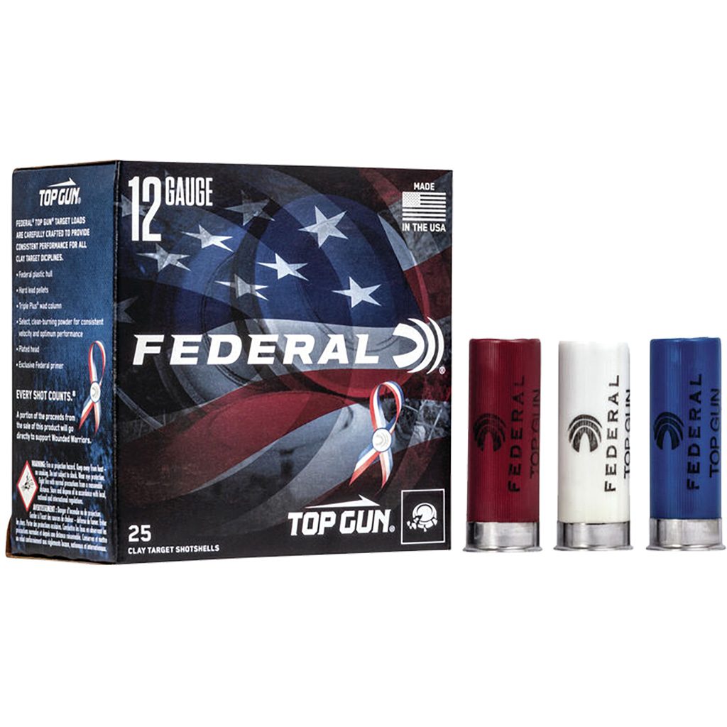 Federal Top Gun Special Edition Red, White & Blue 12 Gauge 2-3/4 in 1-1/8 oz #8 Lead Shotshell (25 Rounds)