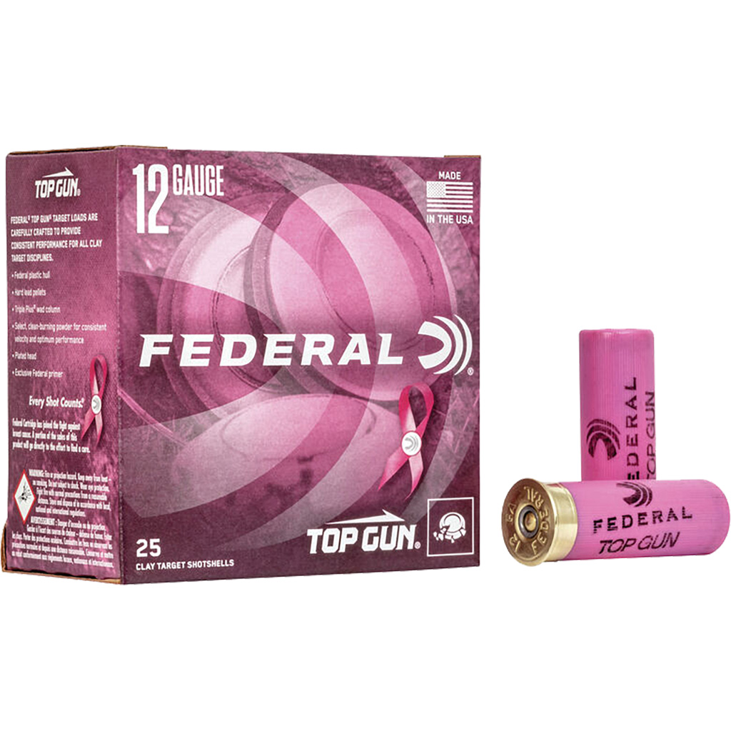 Federal Top Gun Pink Special Edition 12 Gauge 2-3/4 in 1-1/8 oz #8 Lead Shot 25 Rounds