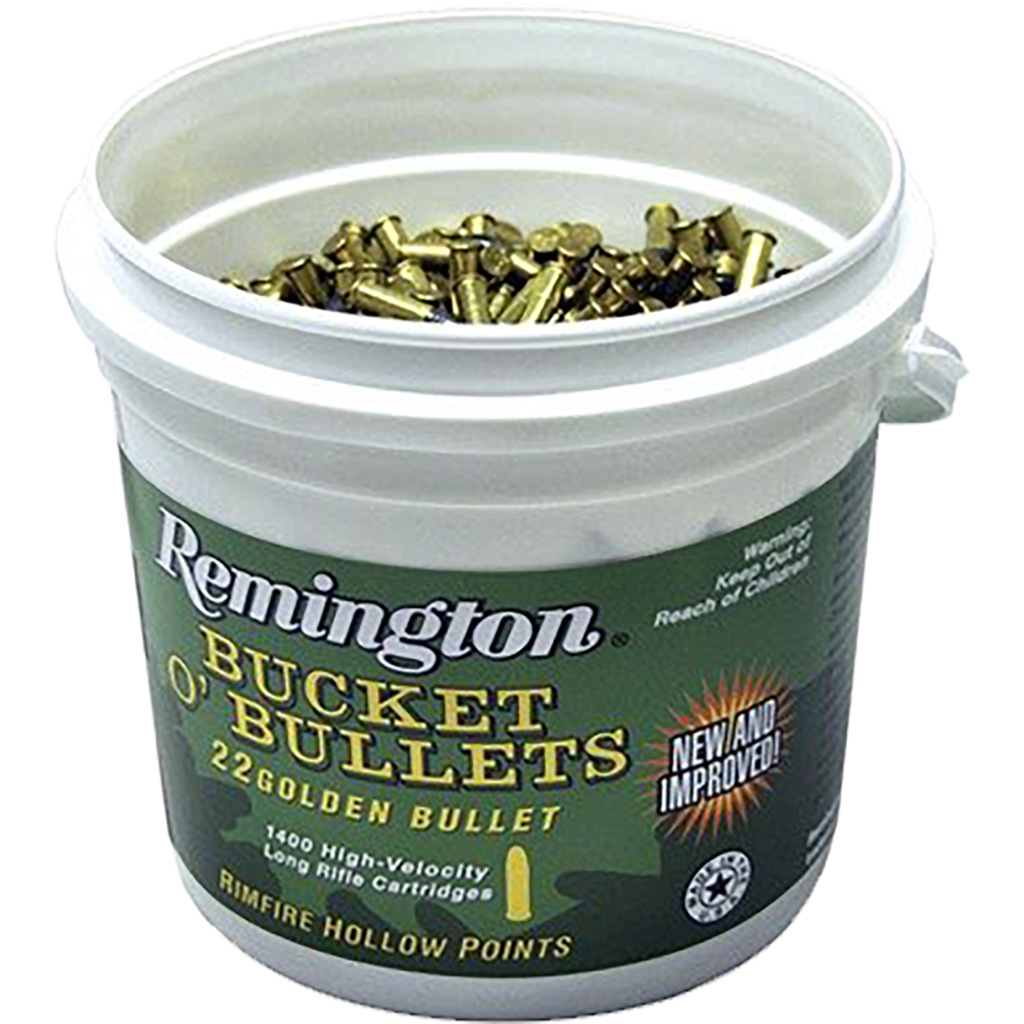 Remington 22 Golden Bullet .22 LR High Velocity 36 Grain Hollow Point 1400rd Bucket