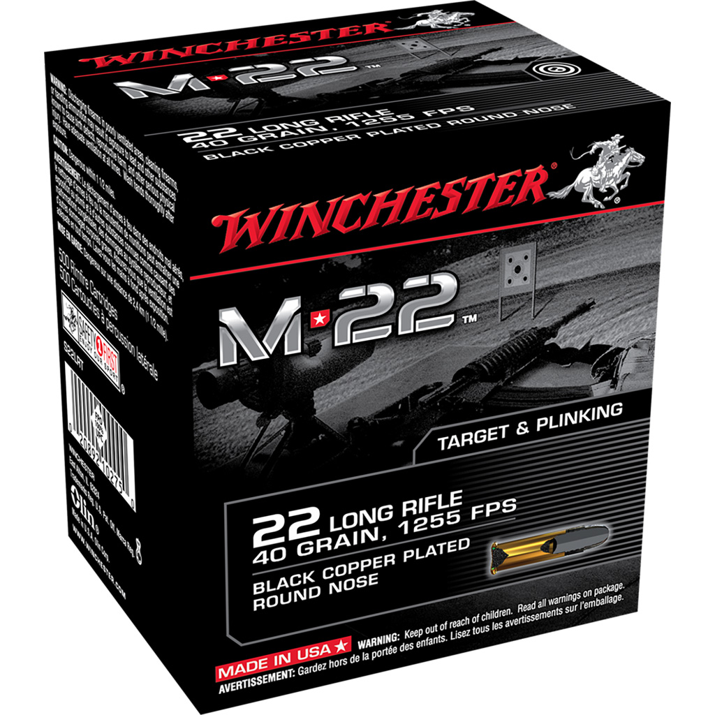 Winchester M-22 .22 LR 40 Grain Round Nose Training Ammo (500 Rounds)