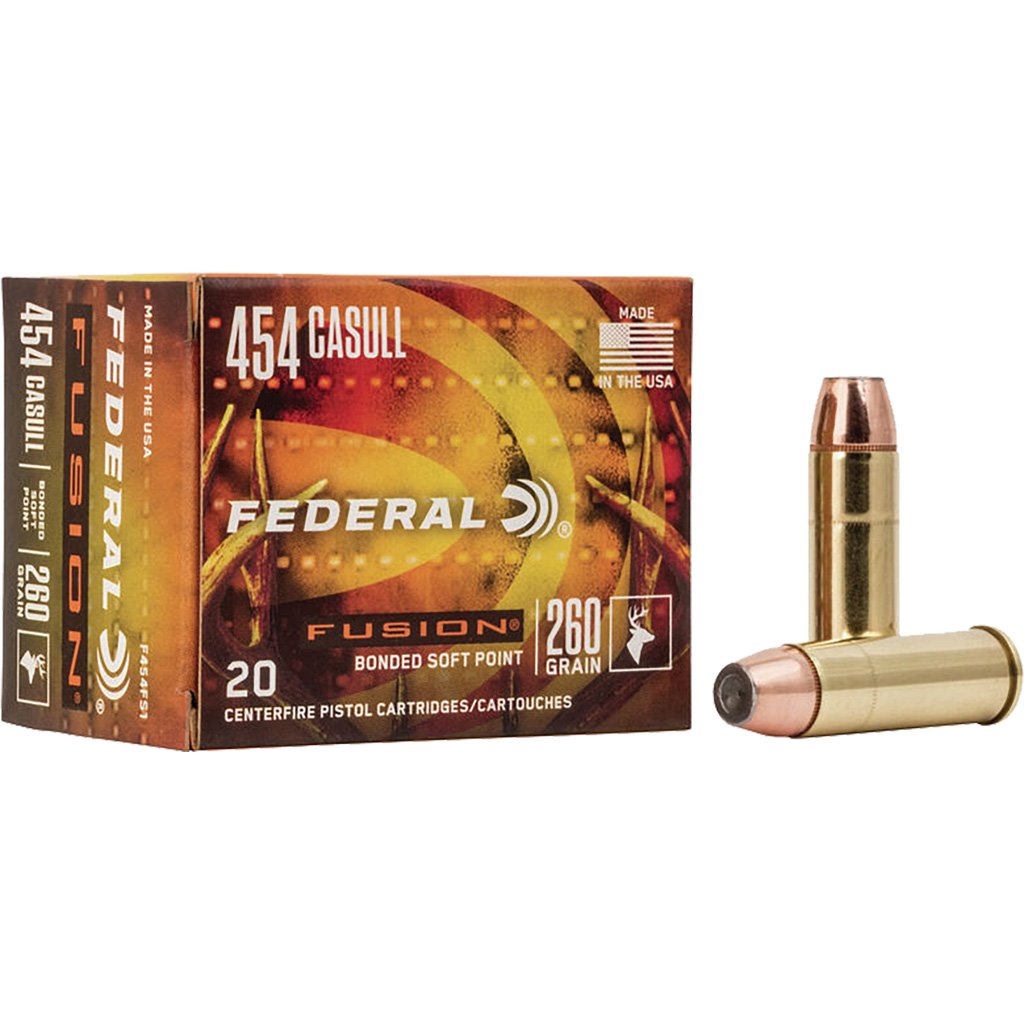 Federal Fusion 454 Casull 260 gr Fusion Soft Point Handgun Ammo (20 rd)