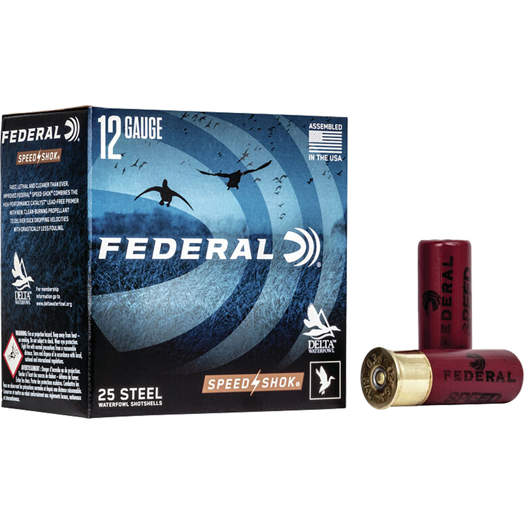 Federal Speed-Shok WF1424 12 Gauge 3in 1-1/4oz #4 Steel Shot (25 Rounds)