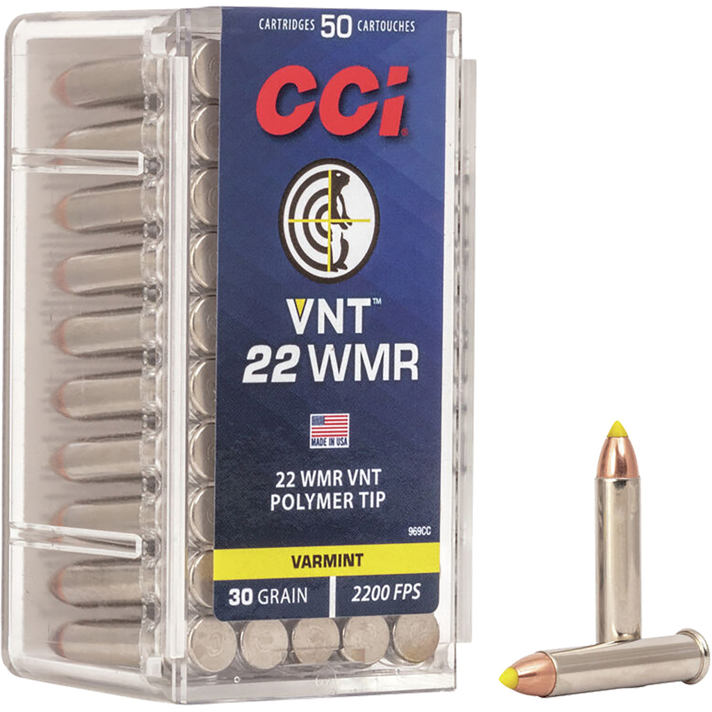 CCI VNT Varmint Tipped 30gr .22 WMR Rimfire Ammo (50 Rounds)